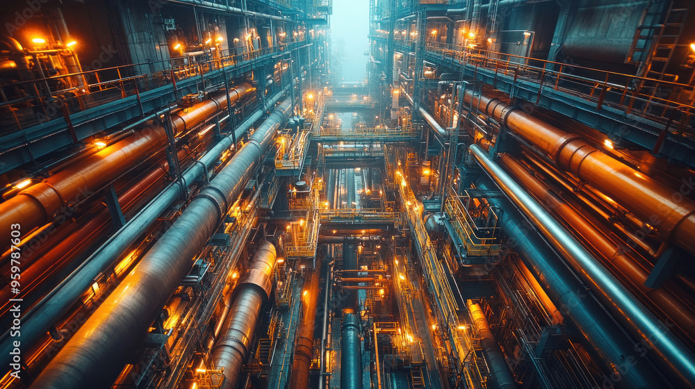Industrial pipes offshore platform, capturing the vast and complex pipe networks that form the backbone of offshore oil and gas infrastructure Industrial pipes offshore platform, capturing the vast and complex pipe networks that form the backbone of offshore oil and gas infrastructure