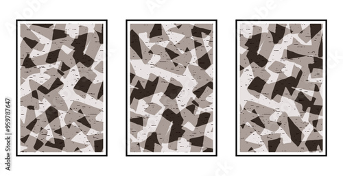 Set of 3 Abstract pattern. Illustration for printing on wall decorations. For use in graphics.