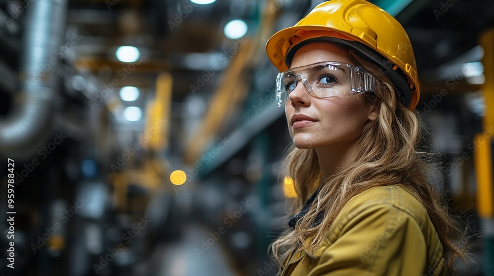 Industrial Visionary: Female Engineer in a Hard Hat Industrial Visionary: Female Engineer in a Hard Hat