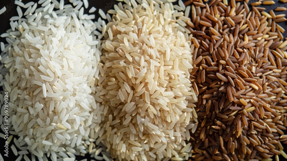 Rice: A staple in various forms like white, brown, jasmine, and basmati. Key to many cuisines and meals around the world.
Rice: A staple in various forms like white, brown, jasmine, and basmati. Key to many cuisines and meals around the world.