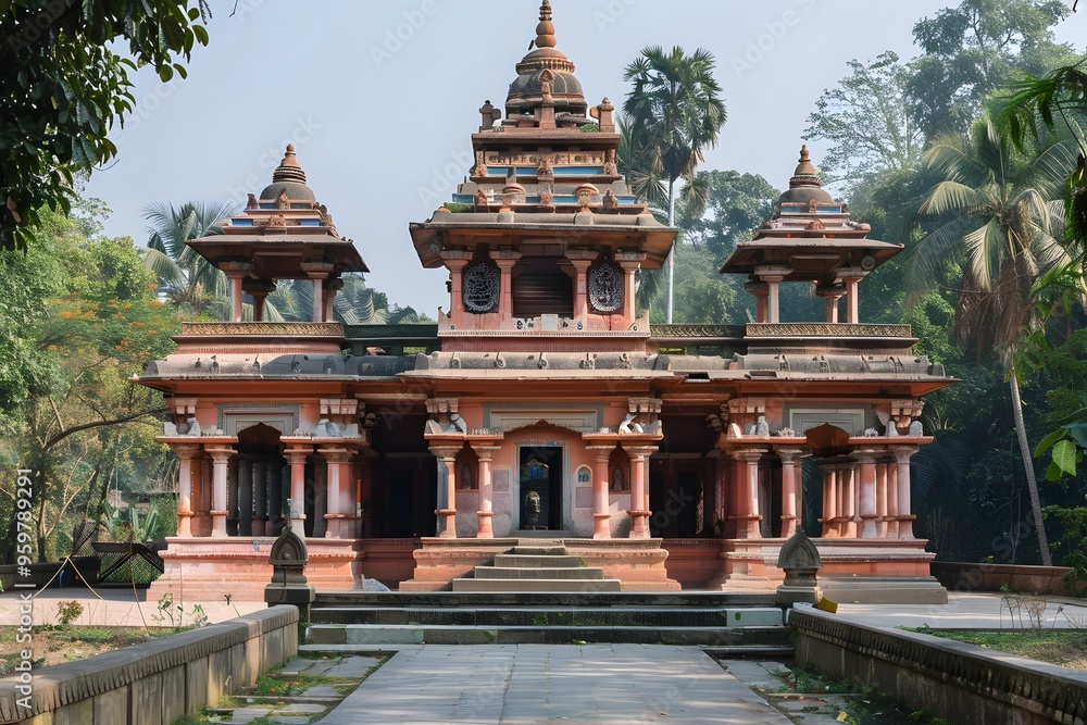 Majestic Temple Surrounded by Lush Greenery Majestic Temple Surrounded by Lush Greenery