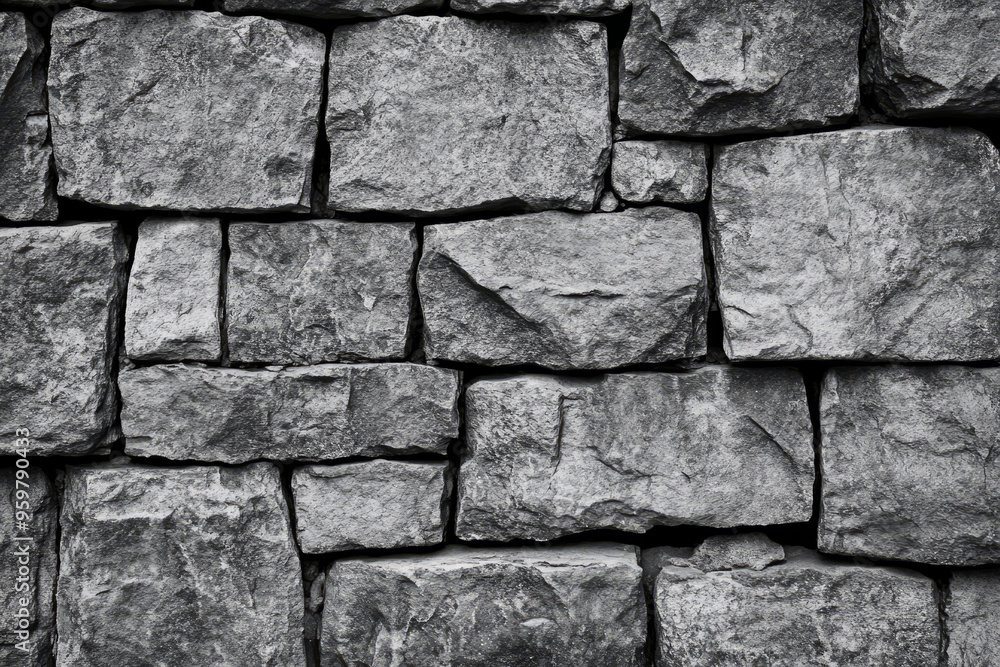 Fototapeta premium Rough stone wall. Rugged texture of the stacked blocks