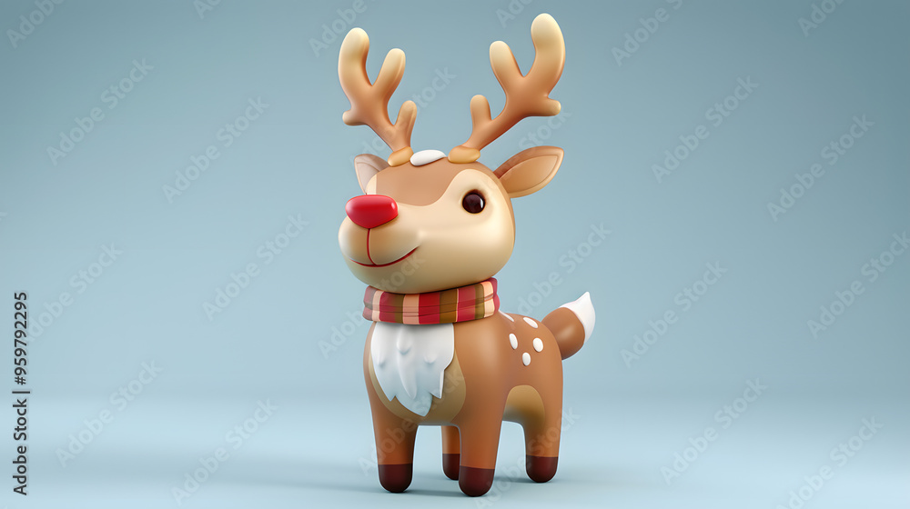 Reindeer Winter elements icon 3D Cartoon Reindeer Winter elements icon 3D Cartoon