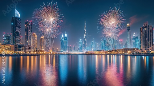 Dubai Skyline Fireworks
