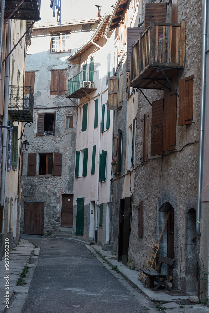 The town of Colmars, a medieval walled town with a picturesque charm, in the Mercantour National Park of the French Alps. The town of Colmars, a medieval walled town with a picturesque charm, in the Mercantour National Park of the French Alps.