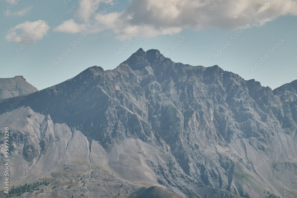The beautiful panoramic views of the Col des Champs in the Mercantour National Park of the French Alps. The beautiful panoramic views of the Col des Champs in the Mercantour National Park of the French Alps.