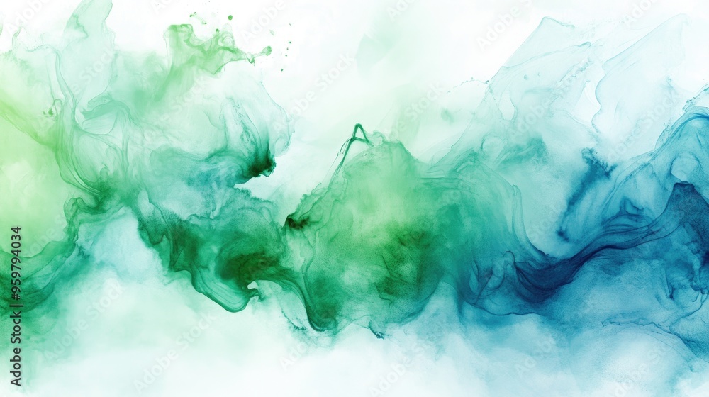Captivating Abstract Swirls of Green and Blue Evoking Natural Harmony Captivating Abstract Swirls of Green and Blue Evoking Natural Harmony