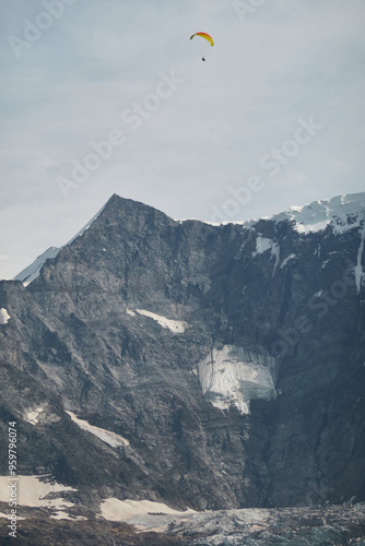 Hiking to the Gletscherschlucht glacier in Grindelwald, with imposing canyons, waterfalls and panoramic views of the valley. Swiss Alps