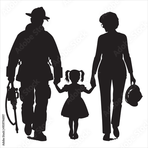 fireman silhouette Vector Firefighter Man silhouette  collection, 