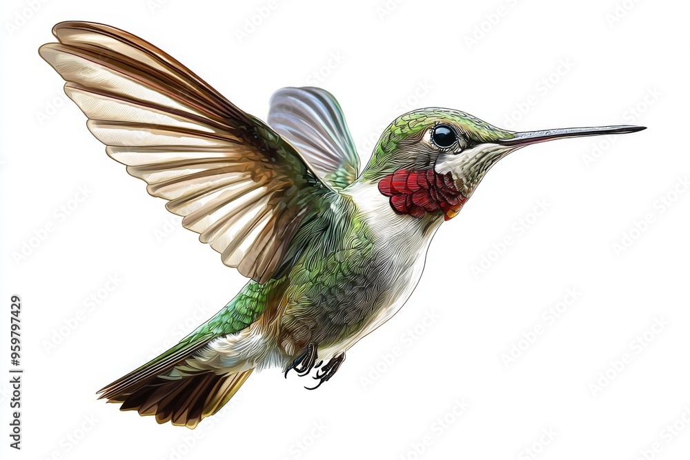 Fototapeta premium Hummingbird hovering in the air 