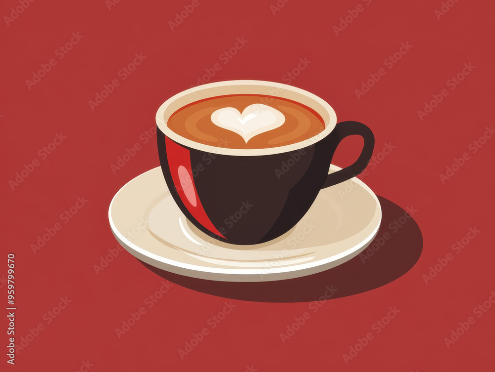 A beautifully crafted coffee cup with heart shaped foam design, set against warm background, evokes cozy and inviting atmosphere. A beautifully crafted coffee cup with heart shaped foam design, set against warm background, evokes cozy and inviting atmosphere.