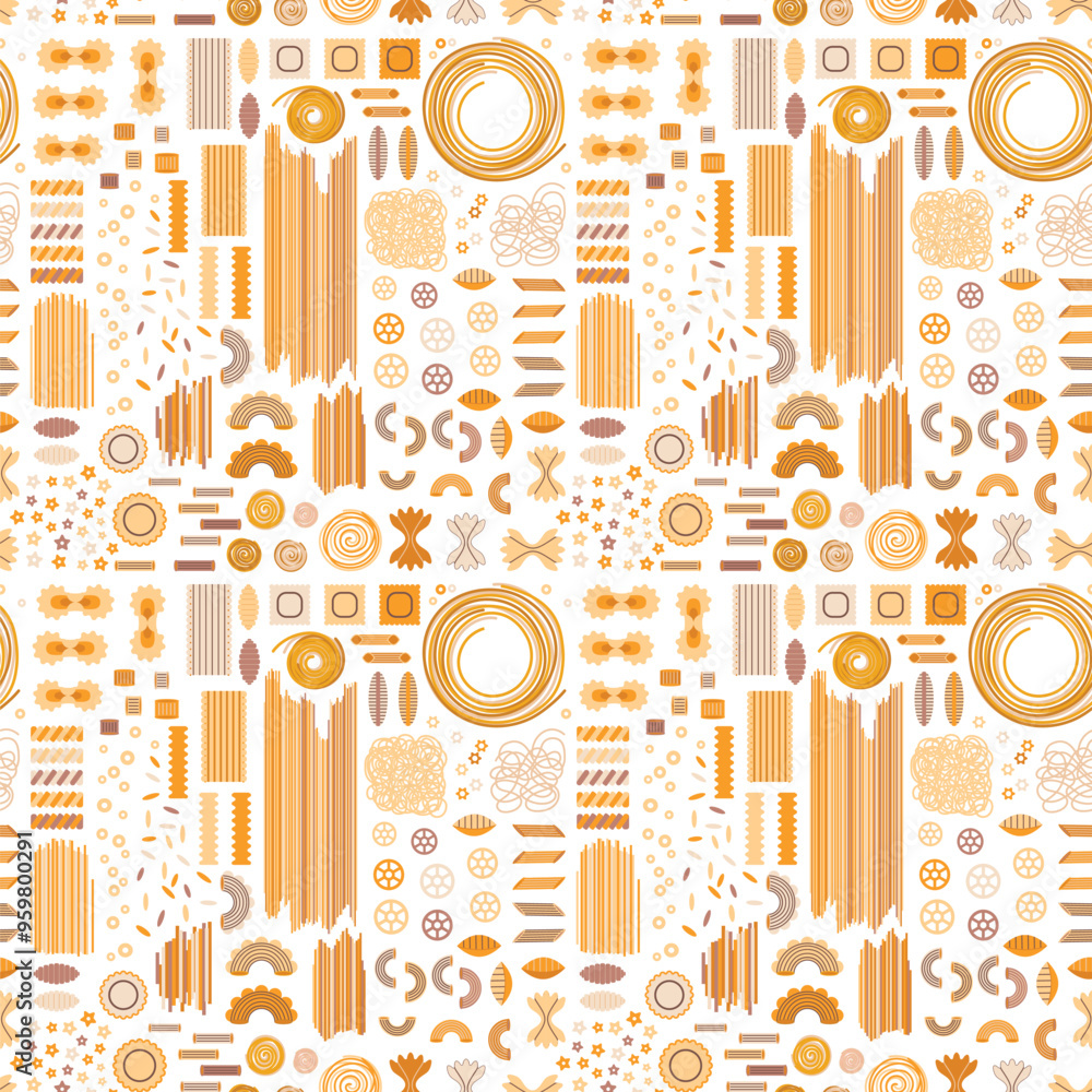 Italian Pasta and Spaghetti Types Pattern