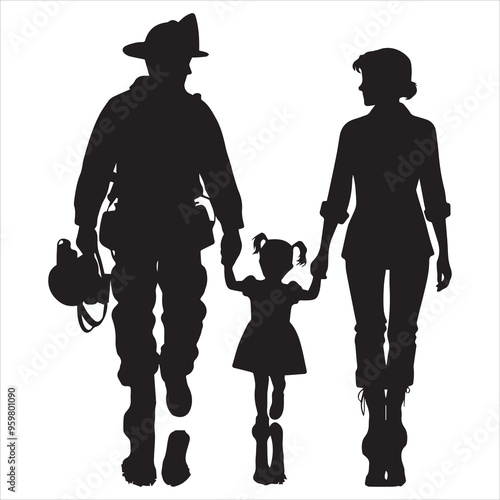 fireman silhouette Vector Firefighter Man silhouette  collection, 