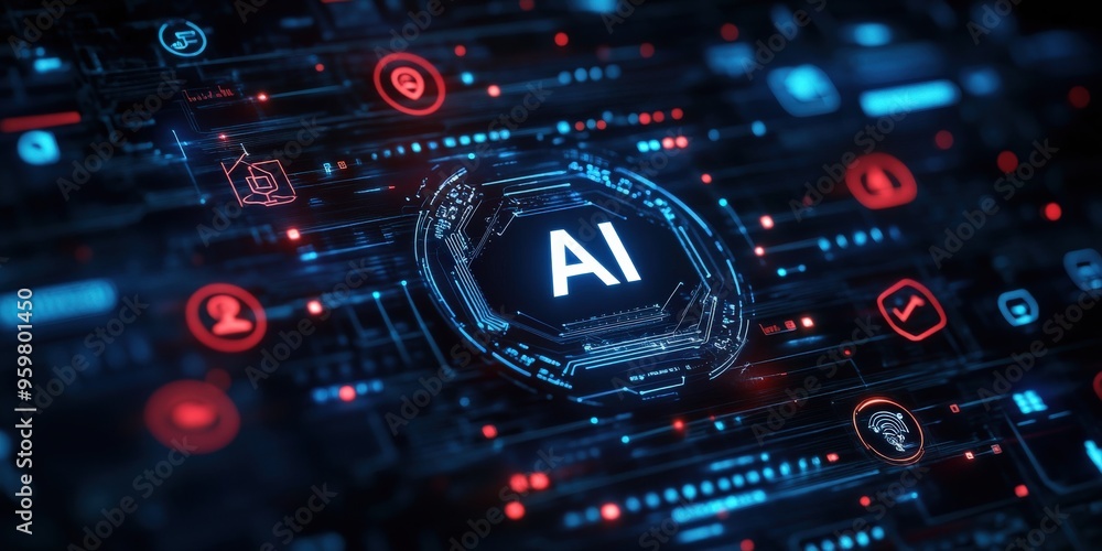 Obraz premium AI Ethics Laws and Regulations Futuristic Legal Standards Design
