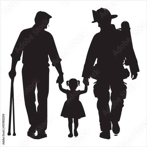 fireman silhouette Vector Firefighter Man silhouette  collection, 