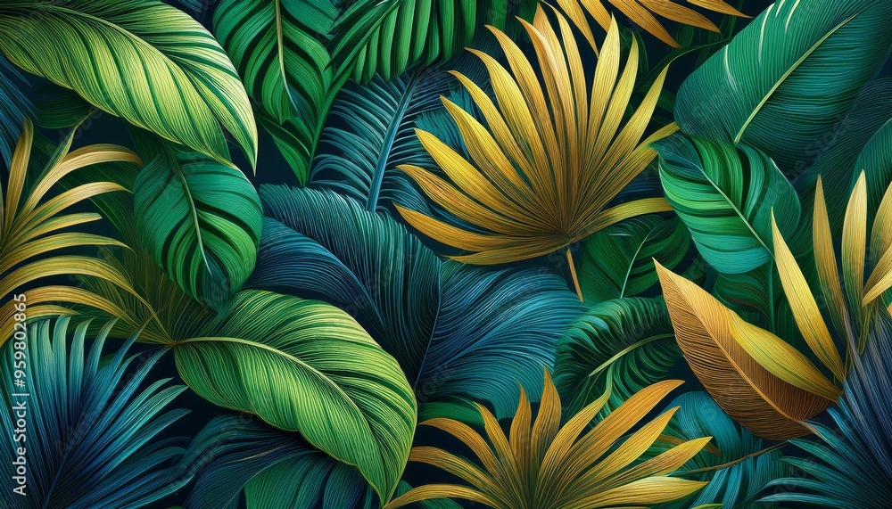 custom made wallpaper toronto digitalExotic Tropical Foliage Pattern, Infusing Fashion with Vibrant Nature in Seamless Wallpaper