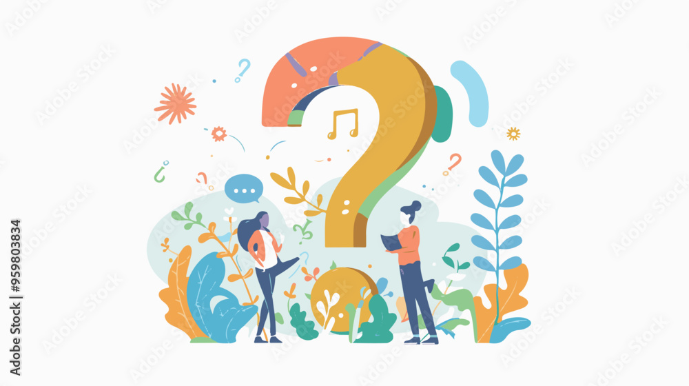 Q and A or FAQ concept with tiny people characters, big question mark, frequently asked questions template. Answers business support concept flat style design vector illustration.
Q and A or FAQ concept with tiny people characters, big question mark, frequently asked questions template. Answers business support concept flat style design vector illustration.