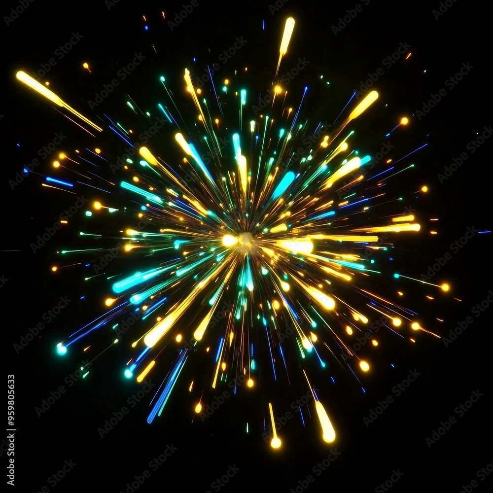 Abstract Colorful Explosion on Black Background. Abstract Colorful Explosion on Black Background.