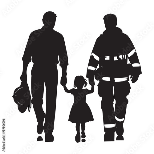 fireman silhouette Vector Firefighter Man silhouette  collection, 
