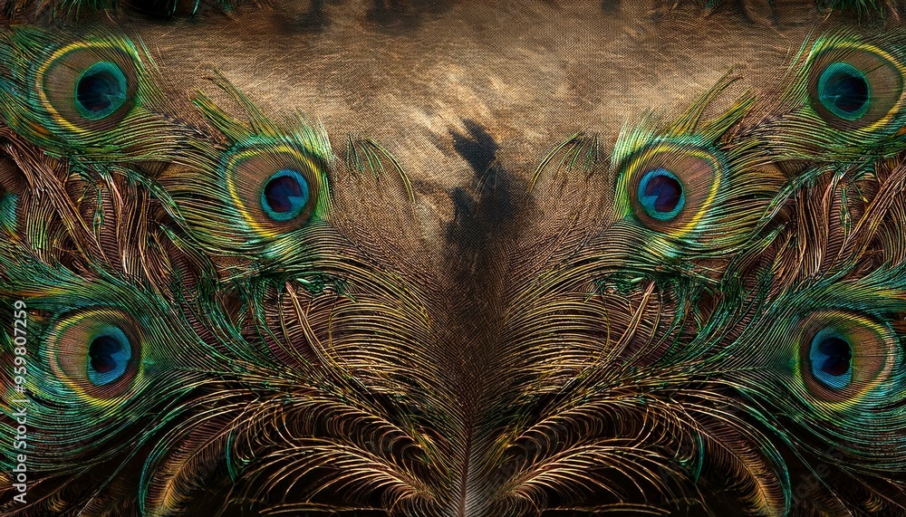Fototapeta premium peacock feather close up