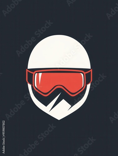 Free Download The logo showcases a sleek ski helmet and goggles, emphasizing a modern and minimalist approach to winter sports branding. Generative AI - GFXLoad