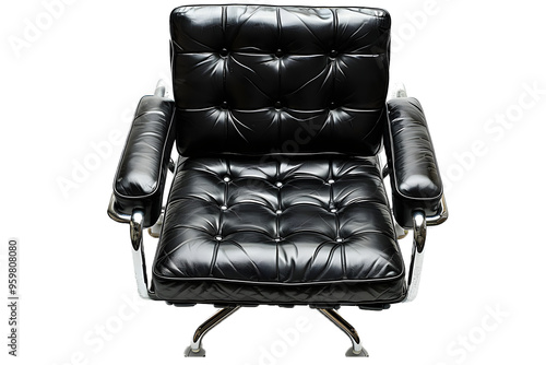 realastic office chair, isolated on white or transparent background, PNG photo