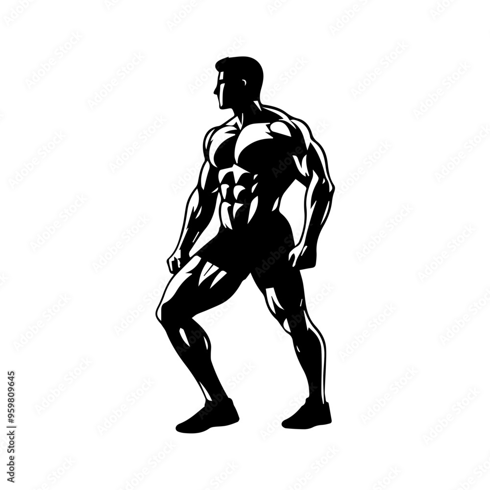 body builder man vector illustration body builder man vector illustration
