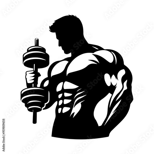  body builder man vector illustration