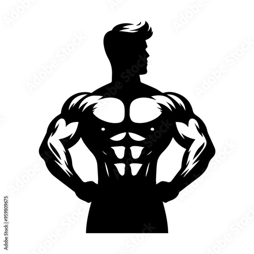  body builder man vector illustration