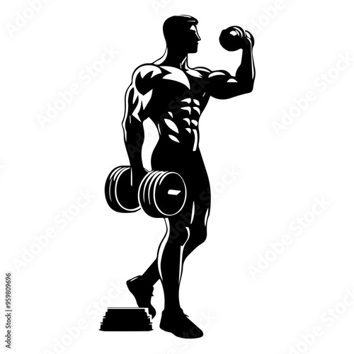  body builder man vector illustration