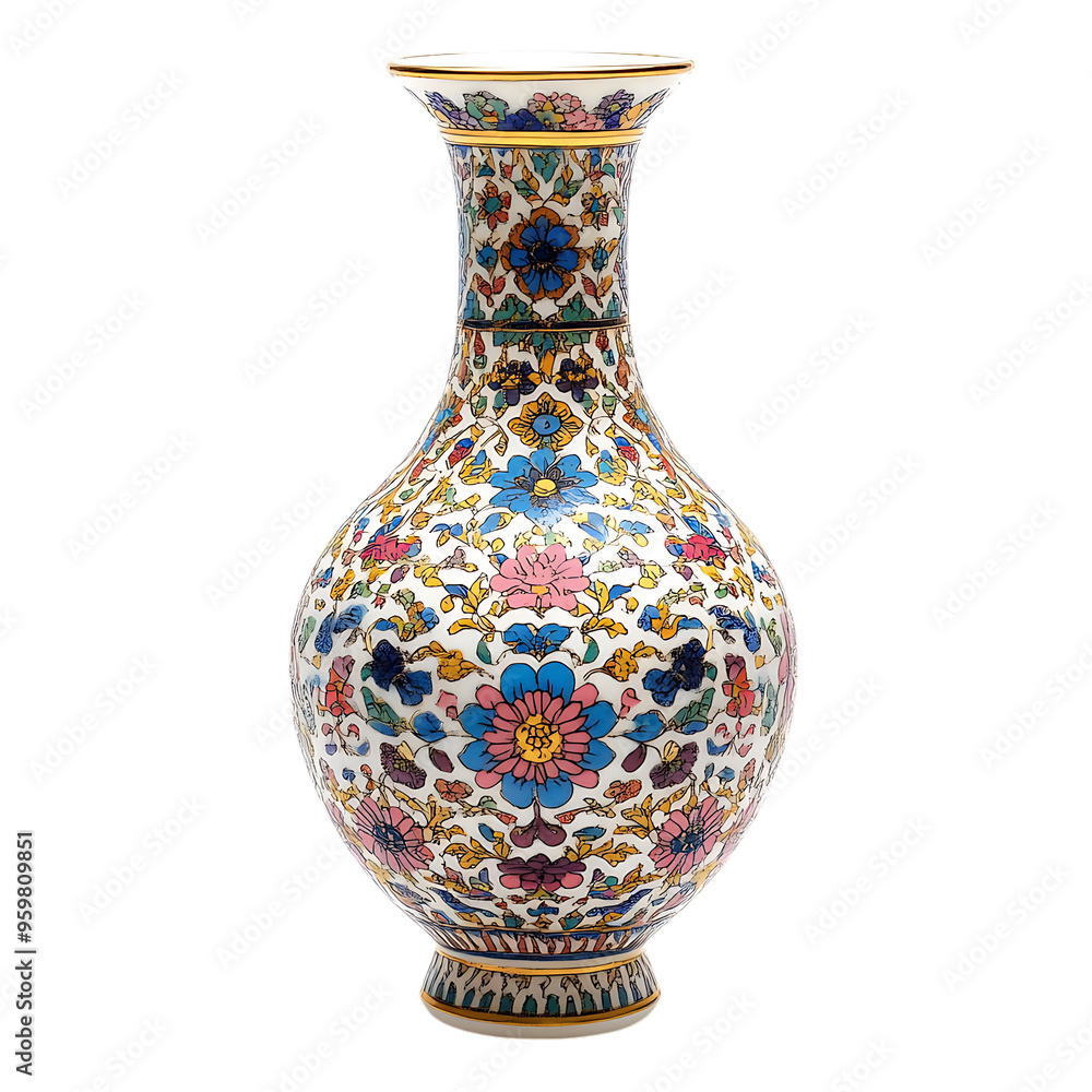 Floral Majesty: A Benjarong Vase's Timeless Elegance 