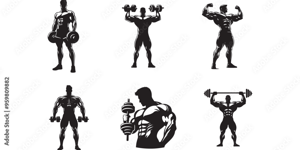 body builder man vector illustration body builder man vector illustration
