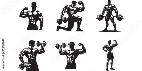  body builder man vector illustration