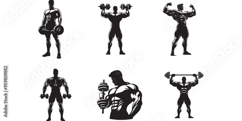  body builder man vector illustration
