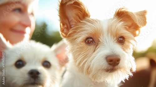 Fototapeta Naklejka Na Ścianę i Meble -  A group of seniors volunteering at a local animal shelter, caring for animals and offering companionship.