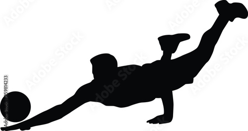 Men volleyball player silhouette illustration. People pose when playing volleyball.