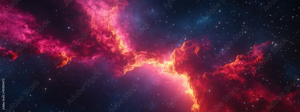 Vibrant Nebula in Deep Space rendered in 3D cartoon style Vibrant Nebula in Deep Space rendered in 3D cartoon style
