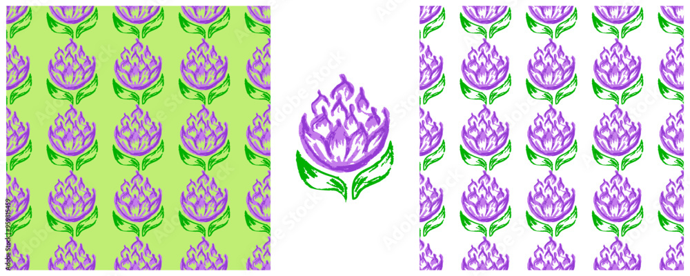 Children's drawings with wax crayons. Set Print Children's drawings with wax crayons. Set Print