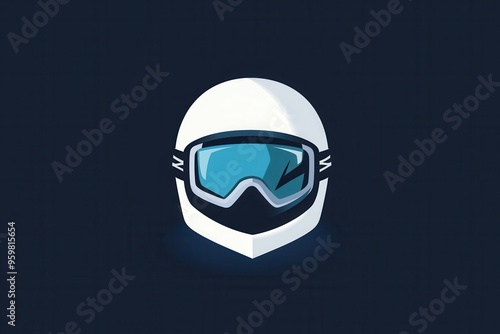 A sleek logo features a ski helmet and goggles, emphasizing a modern, minimalist style perfect for winter sports branding. Generative AI Free Download A sleek logo features a ski helmet and goggles, emphasizing a modern, minimalist style perfect for winter sports branding. Generative AI - GFXLoad