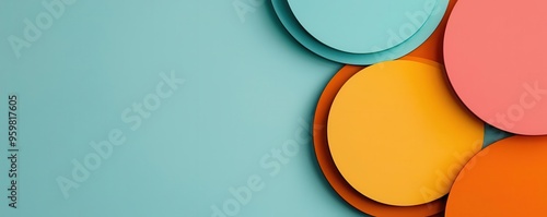Colorful Venn diagram, sections magnified for clarity, 3D illustration