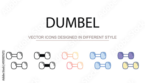 Dumbel icon design with white background stock illustration