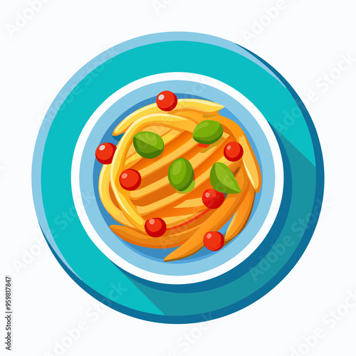 classic Italian pasta simple clean vector illustration