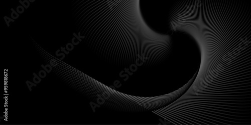 波のようなグレーのグラデーションのウェーブのベクター背景画像