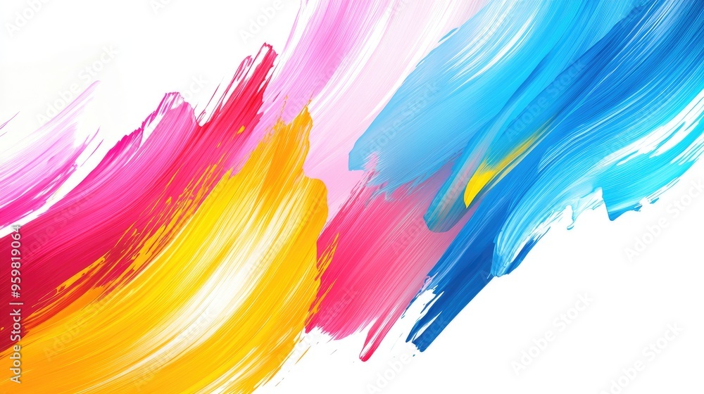 Abstract Painting of Vibrant Colors in Curved Strokes Abstract Painting of Vibrant Colors in Curved Strokes
