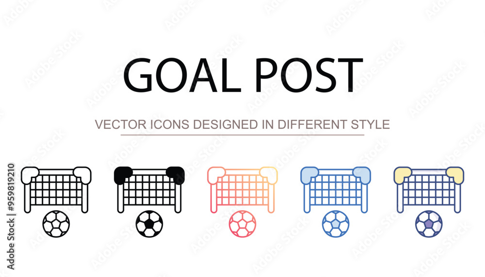 Goal Post icon design with white background stock illustration Goal Post icon design with white background stock illustration