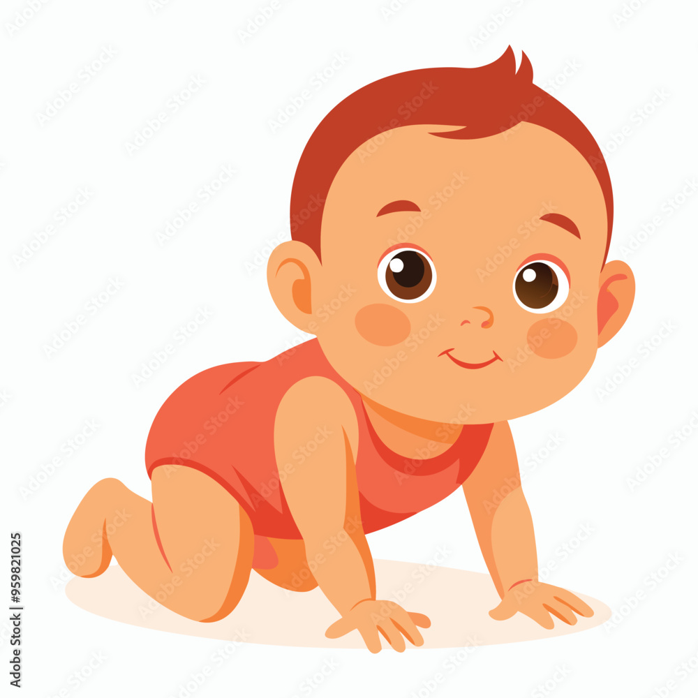 vector a baby is on all fours on white background vector a baby is on all fours on white background