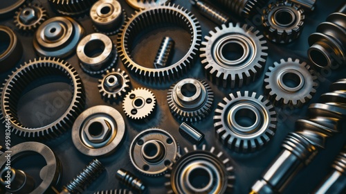 Wallpaper Mural Close-up of interlocking gears and cogs, highlighting the intricacies and precision of mechanical engineering. Torontodigital.ca