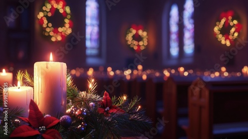 Christmas Candles in Church.