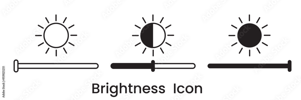 Brightness Icon, Adjust Contrast icon ,vector silhouette. Screen ...
