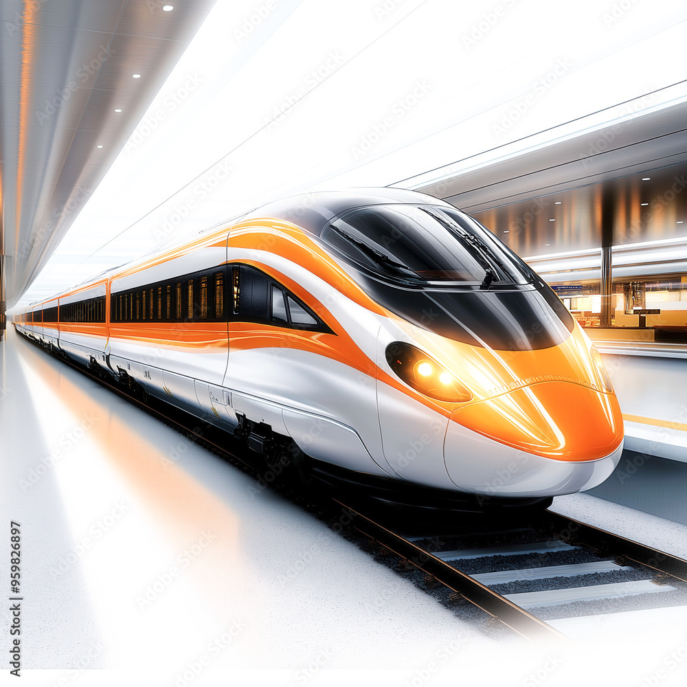 Naklejka premium Bullet Train Isolated
